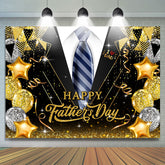 Lofaris Gold And Black Bow Ties Happy Fathers Day Backdrop